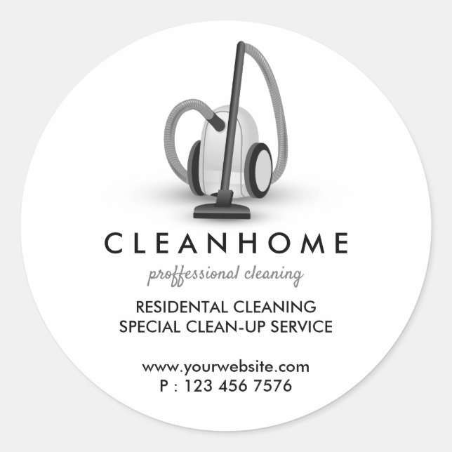 Adesivo Redondo Limpador de vácuo (Frente)
