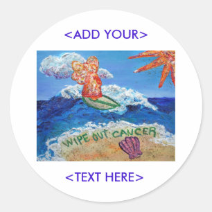 Adesivo Redondo Limpar Cancer Angel Sticker