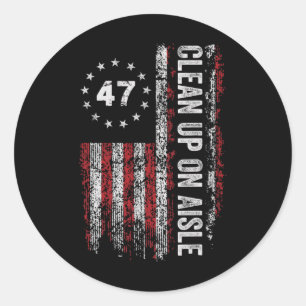 Adesivo Redondo Limpar na Prateleira 47 Impeach 47 Anti Trump 86 4