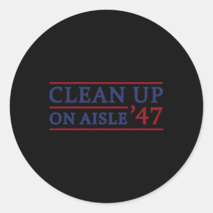 Adesivo Redondo Limpar na Prateleira 47 Impeachment 47 Anti Trump 
