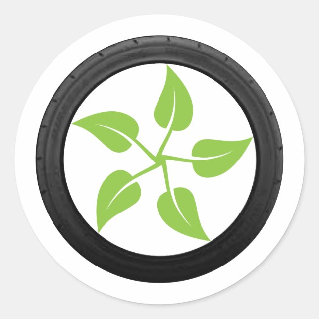 Adesivo Redondo Limpe energias verdes - carro elétrico (Frente)