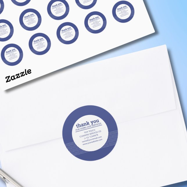 Adesivo Redondo Limpeza Clássica de Bolinhas Azuis Azuis (Criador carregado)