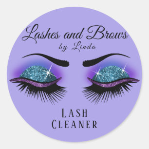 Adesivo Redondo Limpeza de Extensão Eyelashes - Roxo e Azul