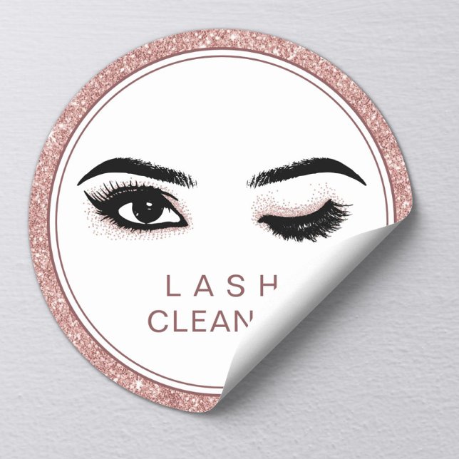 Adesivo Redondo Limpeza de Lash de Extensões Eyelash com Glitter D (Criador carregado)