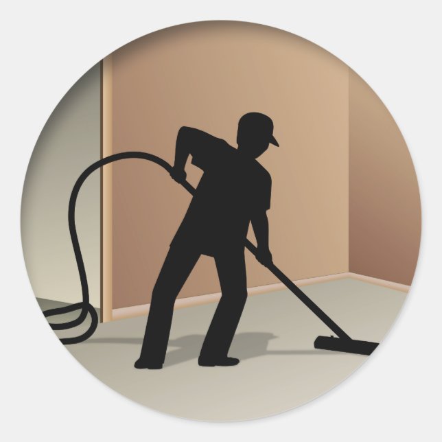 Adesivo Redondo Limpeza do tapete (Frente)