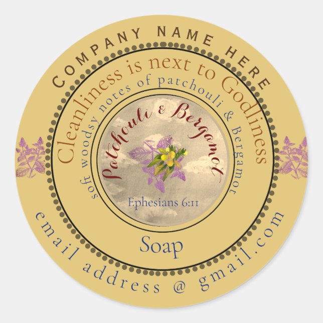 Adesivo Redondo limpeza é perto da divindade (Frente)