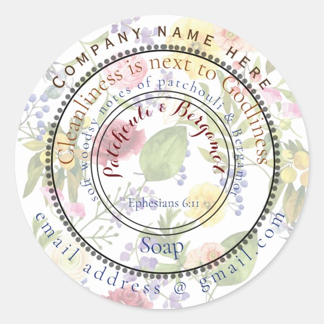 Adesivo Redondo limpeza é perto da divindade (Frente)