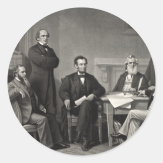 Adesivo Redondo Lincoln Lendo a Proclamação da Emancipação