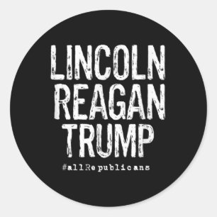 Adesivo Redondo Lincoln, Reagan, Trump - Presidentes Favoritos