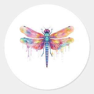 Adesivo Redondo Linda Dragonfly Beija Inseto Celestial Lover