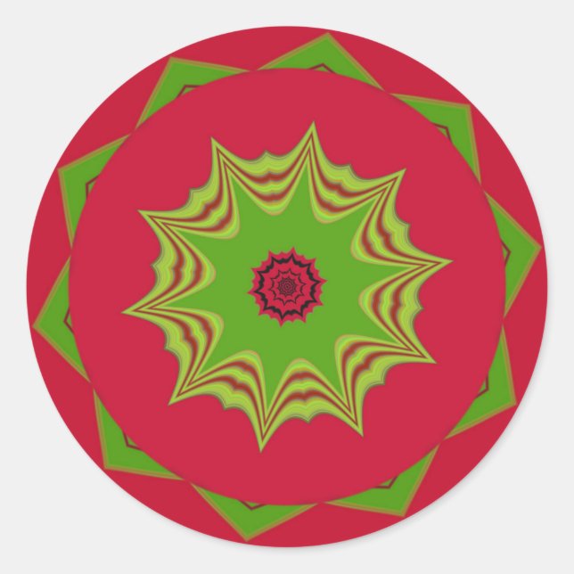 Adesivo Redondo Linda e espantosa arte vermelha tribal africana (Frente)