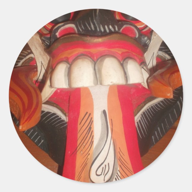 Adesivo Redondo Linda e impressionante linguagem: Um toque de humo (Frente)