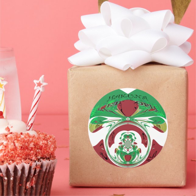 Adesivo Redondo Linda Etiópia Adorável Hakuna Matata Eu Amo Hea (Festa)