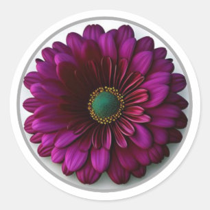 Adesivo Redondo Linda Flor Magenta #1