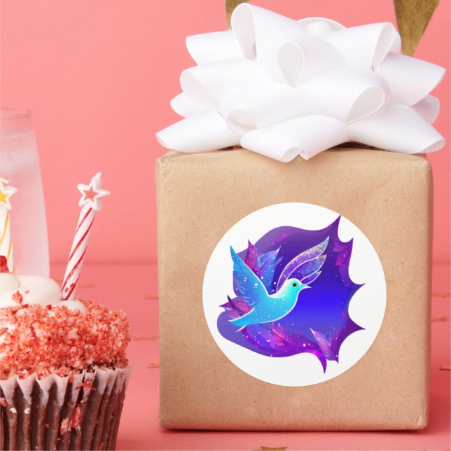 Adesivo Redondo Linda Grafia da Porta Azul (Festa)