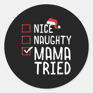 Adesivo Redondo Linda Mama Malvada Triu Lista de Natal 1