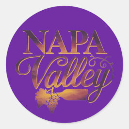 Adesivo Redondo Linda Napa Valley Wine and Grass