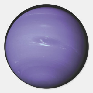 Adesivo Redondo Linda Netuno azul, vista do espaço, NASA