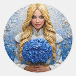 Adesivo Redondo Linda Neve Maiden