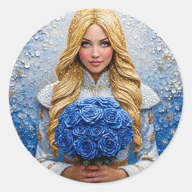 Adesivo Redondo Linda Neve Maiden (Frente)