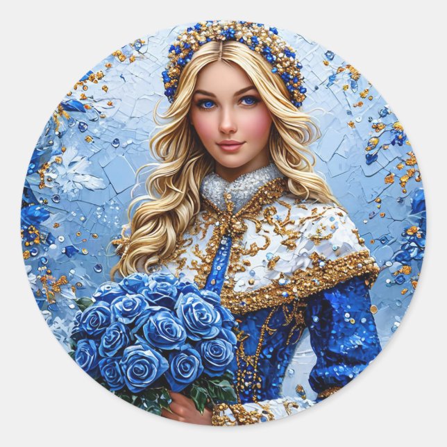 Adesivo Redondo Linda Neve Maiden (Frente)