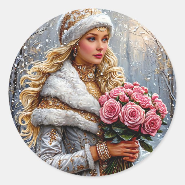 Adesivo Redondo Linda Neve Maiden (Frente)