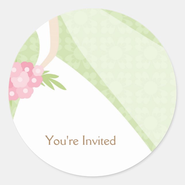 Adesivo Redondo Linda noiva - Selos de envelopes (Frente)