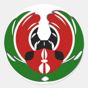 Adesivo Redondo Linda Tapeçaria no Quênia: Borboleta da Bandeira M