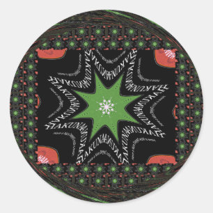 Adesivo Redondo Lindas estrelas reluzentes vetor Impressão de fund