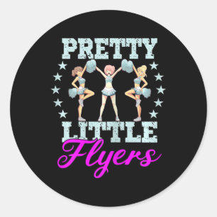 Adesivo Redondo Lindas Flyers Femininas Para Uma Lider Cheerleader