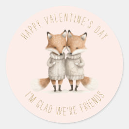 Adesivo Redondo Lindas Pequenas Raposas Dia dos Namorados