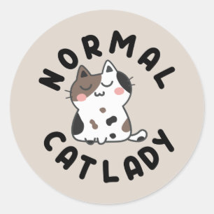 Adesivo Redondo lindíssima arte de uma dama de gato