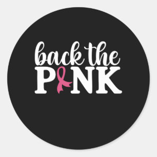 Adesivo Redondo Lindo Apoie o Rosa Mês de Conscientização do Cânce