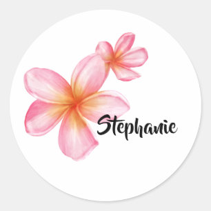 Adesivo Redondo Lindo Design Floral Rosa Kath Golap