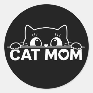 Adesivo Redondo Lindo design simples para mulheres amantes de gato