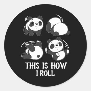 Adesivo Redondo Lindo É Assim Que Eu Rolo Panda Yoga Cambalhota Tu