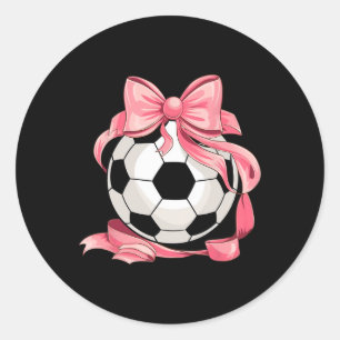 Adesivo Redondo Lindo Laço Rosa Coquette Ll Futebol Menina Estétic