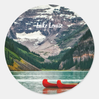 Adesivo Redondo Lindo Lago Louise, Canadá