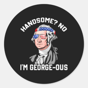 Adesivo Redondo Lindo Não George Washington 1776 Engraçado 4 de Ju