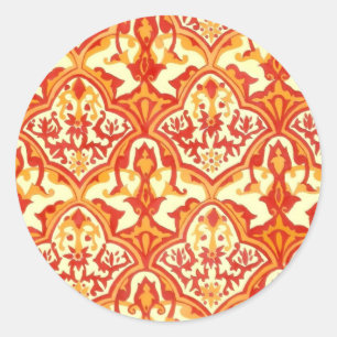 ADESIVO REDONDO LINDO PADRÃO - VERMELHO E LARANJA