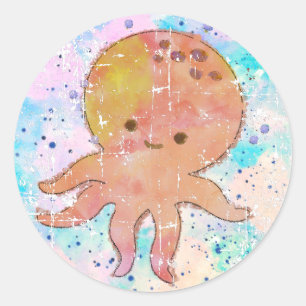 Adesivo Redondo Lindo polvo de água colorida de polvo de desenho a