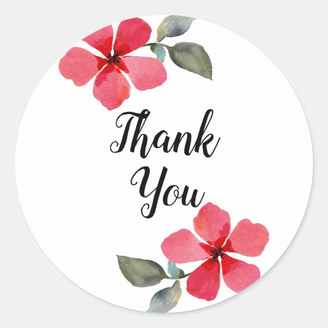 Adesivo Redondo Lindos Favores de Festas Florais Vermelhos de Papo (Frente)