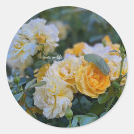 Adesivo Redondo Lindos montes de rosas amarelas