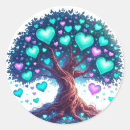 Adesivo Redondo Lindos palitos em forma de coração