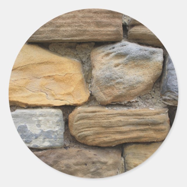 Adesivo Redondo Lindos Stickers de Muro de Pedra (Frente)