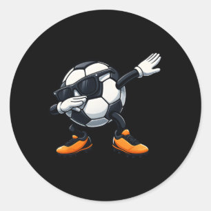 Adesivo Redondo Lindos Sungles Dabbing Futebol Byll Cartoon
