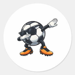 Adesivo Redondo Lindos Sungles Dabbing Futebol Ll Cartoon Divertid