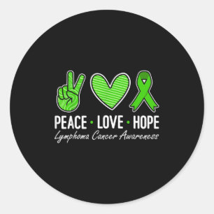Adesivo Redondo Linfoma Cancer Consciência Verde Fita Paz Amor