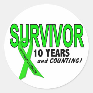 Adesivo Redondo Linfoma Não Hodgkins Sobrevivente a 10 Anos