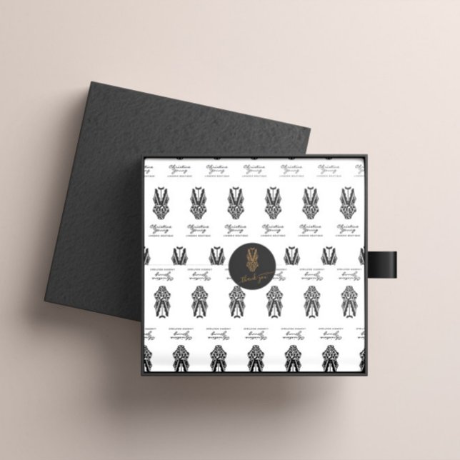 Adesivo Redondo Lingerie Boutique Logotipo Brilho Dourado Obrigado (Criador carregado)